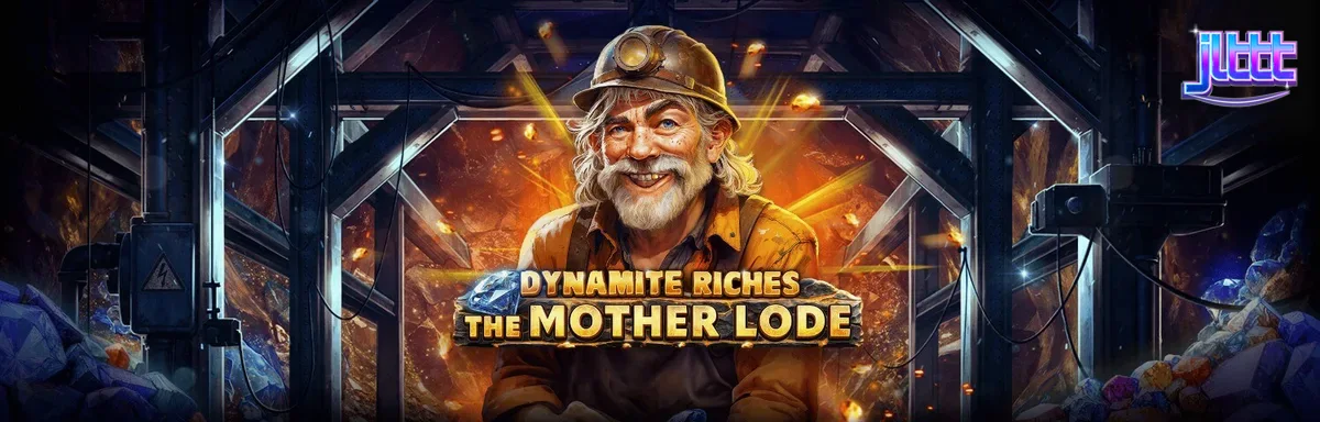 Dynamite Riches The Mother Lode slot game screen na nagpapakita ng mga mining symbols at gold features.